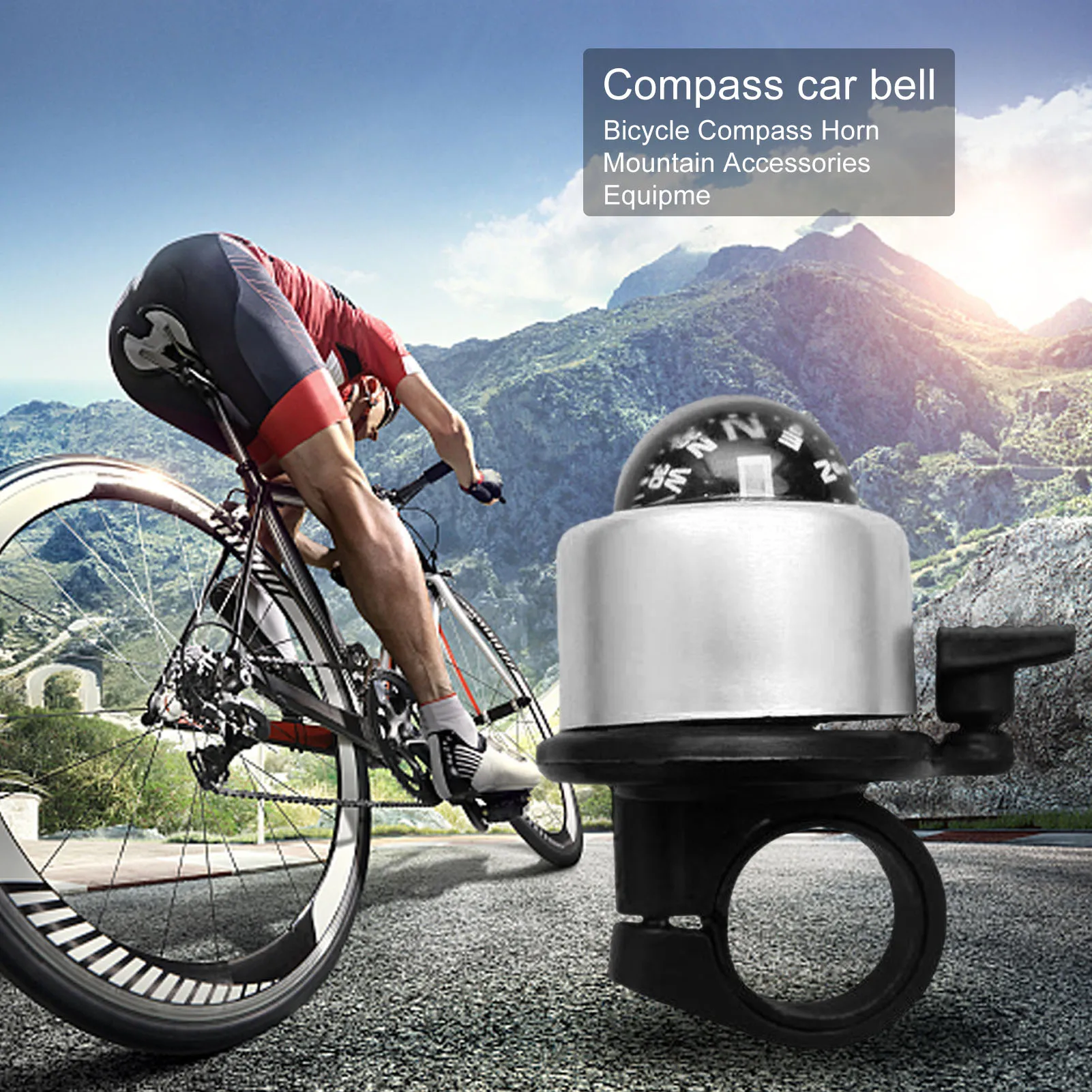 

Колокольчик из алюминиевого сплава для велосипеда, автомобиля, компаса, велосипедные колокольчики, звуковое кольцо, горный велосипед, доро...