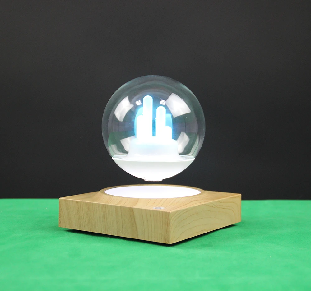 Магнитный плавающий 3 дюймовый стеклянный шар вращающийся на семь цветов ночной