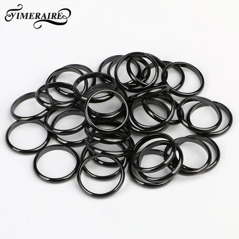 Модное керамическое цветное кольцо 3 мм для женщин гладкое черного белого