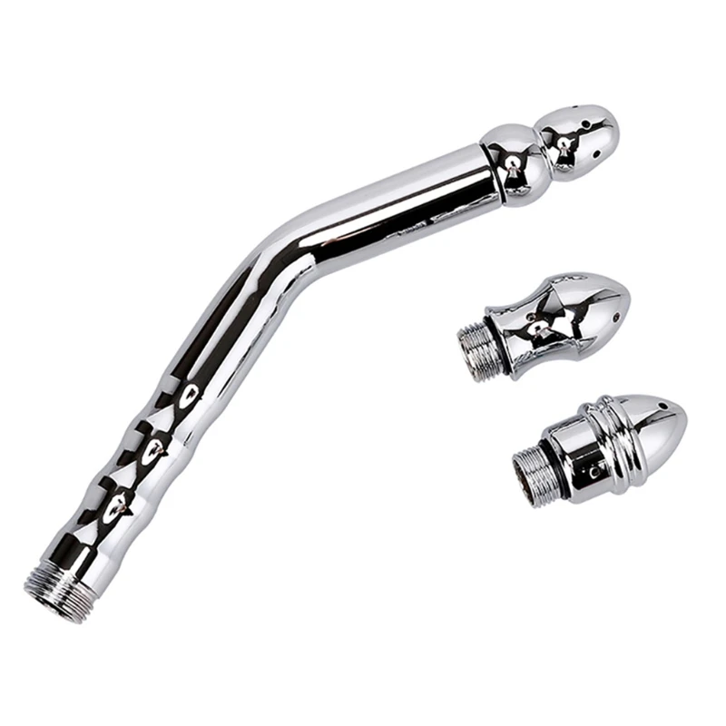 

Elbow 3-head Enema Cleaning Flusher Long Tube Aluminum Alloy Insert Washing Personal Cleaning Tools Bidet Bathroom X37B