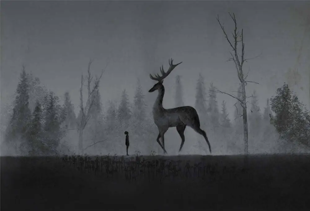 Dark grey MASAR светло-серый пейзаж животное фрески персонализированные пользовательские художественные обои космическое украшение обои утренний олень - Цвет: Dark grey