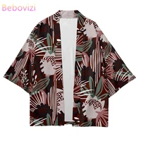 plant floral 6xl 5xl 4xl loose japanese streetwear cardigan women men harajuku haori kimono cosplay top shirts yukata tao robe