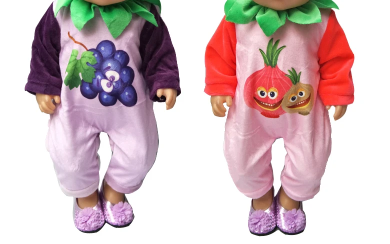 43 см Детская кукла одежда с мехом из мультфильма милый фруктовый комбинезон для 18