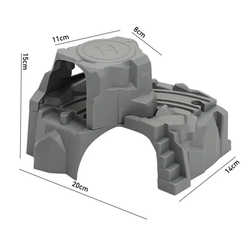 Пластиковые серый двойной туннель деревянный поезд трек аксессуары для туннеля