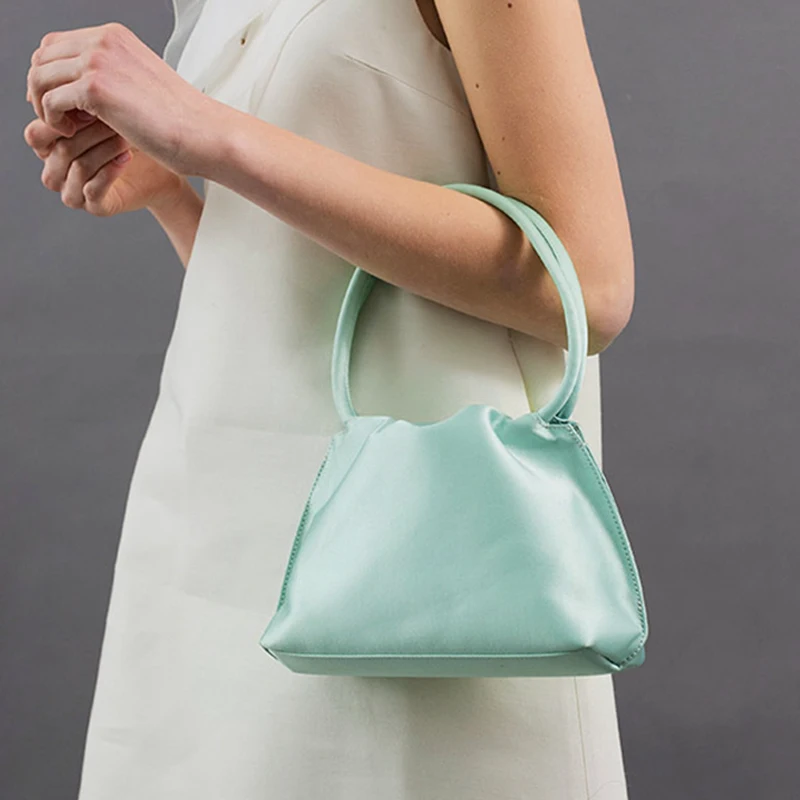 

Imitation Silk Shoulder Bag 2021 Mini Brands Designer Handbags Luxury High Quality Soft Sac Baguette Underarm Bag Bolsa Feminina