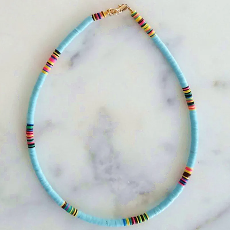 Богемский воротник vsco девушка lucite shell Чокеры Ожерелье bijoux femme переработанный диск Африканский виниловый бисер ожерелье для женщин HEISHI