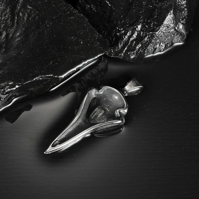 Винтажные череп ворона кулон ожерелье для мужчин и женщин Северный компас Aegishjalmur