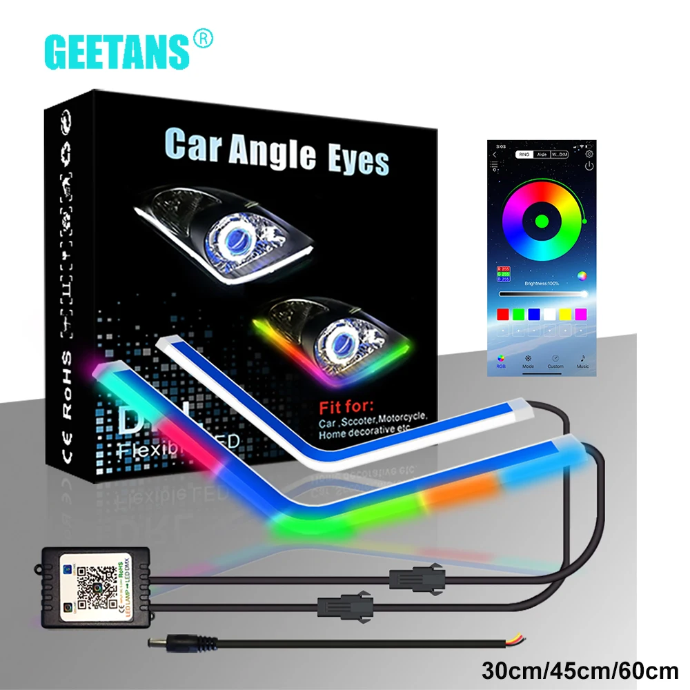 Дневные ходовые огни RGB гибкая Водонепроницаемая разноцветная Светодиодная