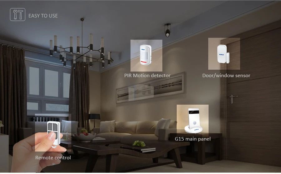 Беспроводная система охранной сигнализации с французским голосовым управлением