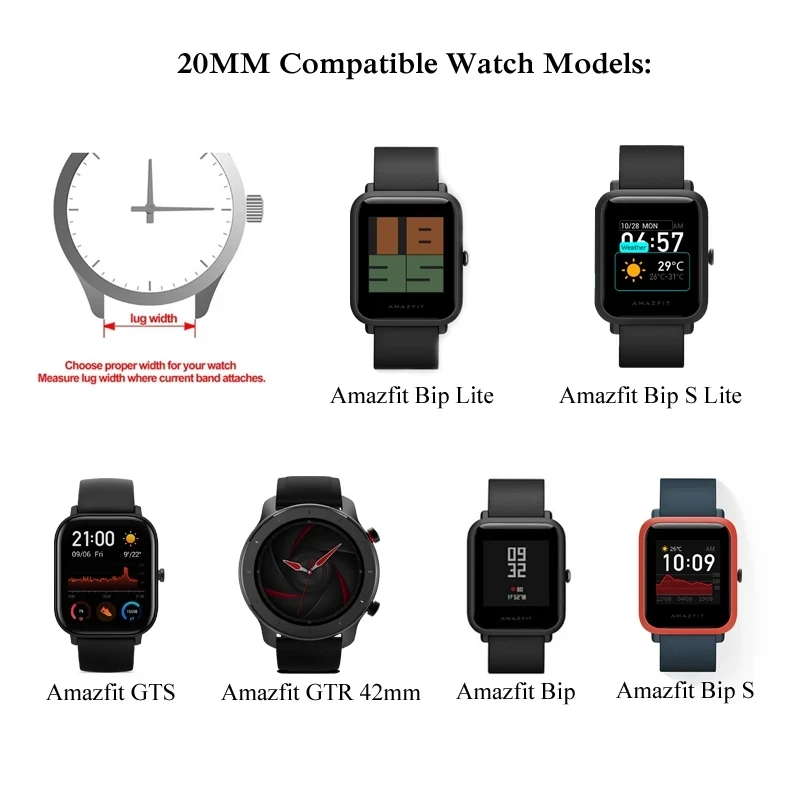 20 мм/22 мм/ремешок для наручных часов Amazfit GTS/2/2e/GTS2 Mini/GTR 42 мм/47 мм/GTR2/2e/stratos 2/3