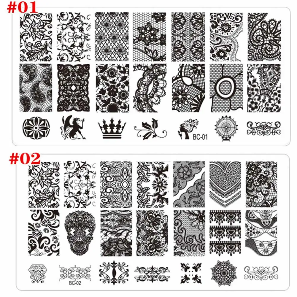 Новые 10 листов пластины для штамповки ногтей + стемпер дизайна скребок Набор