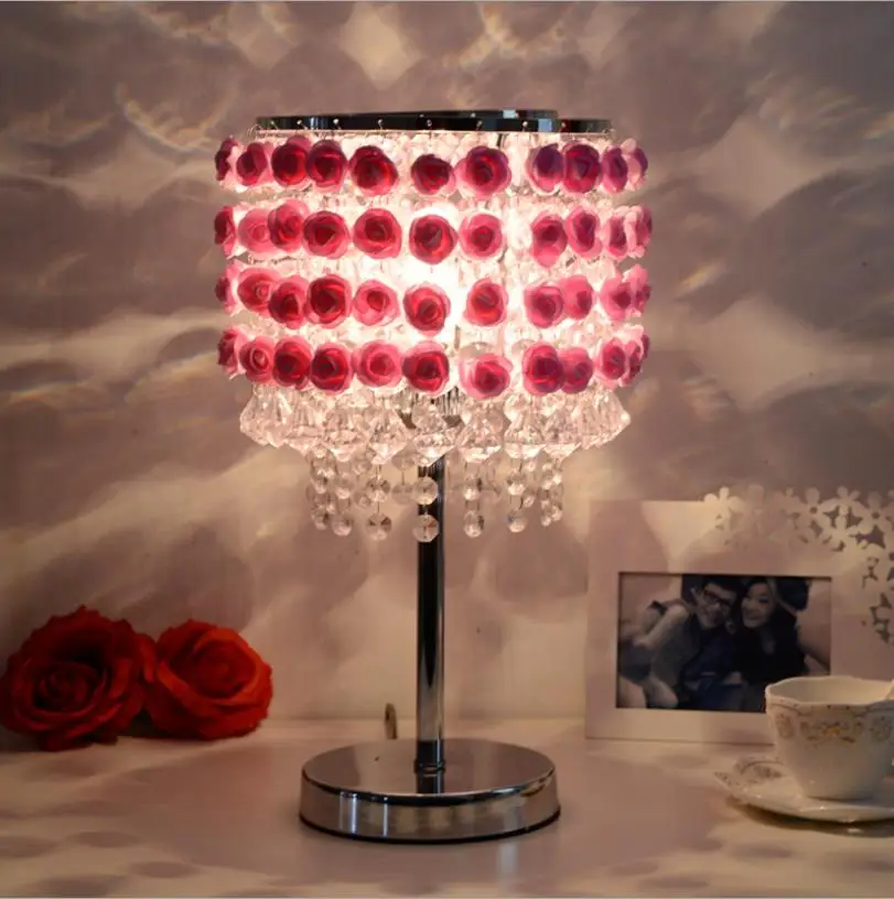 Современный простой кристалл Регулируемый светильник Настольная лампа красный