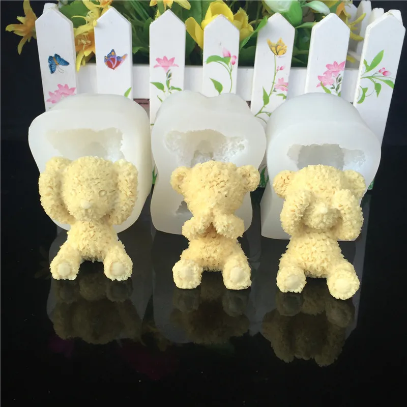 

DIY Baking Plush Bear Modeling Mold Fondant Chocolate Clay Epoxy Silicone Handmade Soap Epoxy