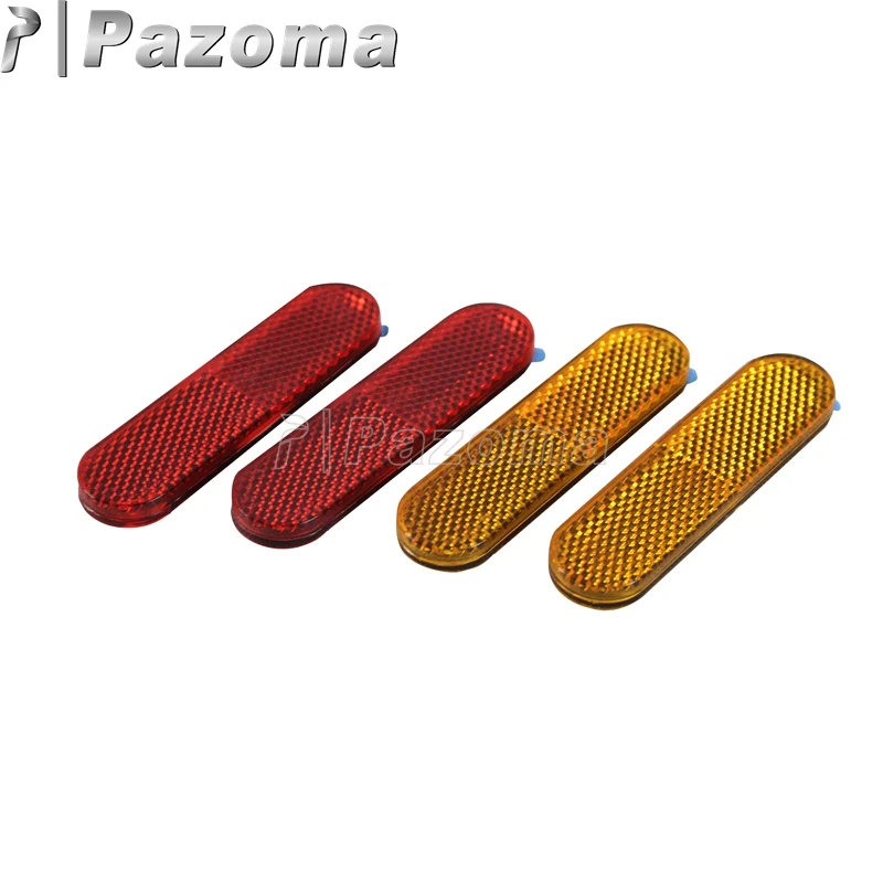 

Pazoma 1 Pair New Plastic Red Amber Reflective Sticker Safety Warning Tape Sticker Dirt Bikes Trailers
