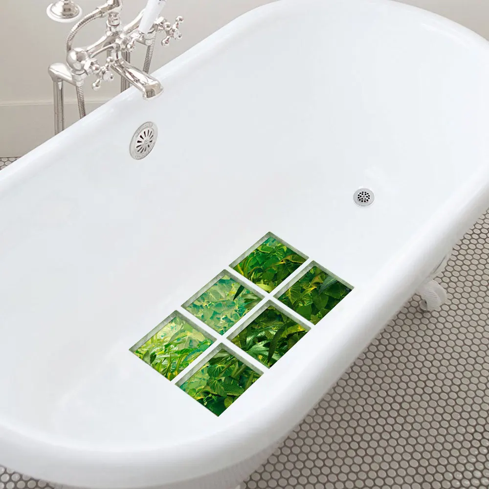 6 шт./компл. наклейка для протектора ванны с листьями безопасные Нескользящие