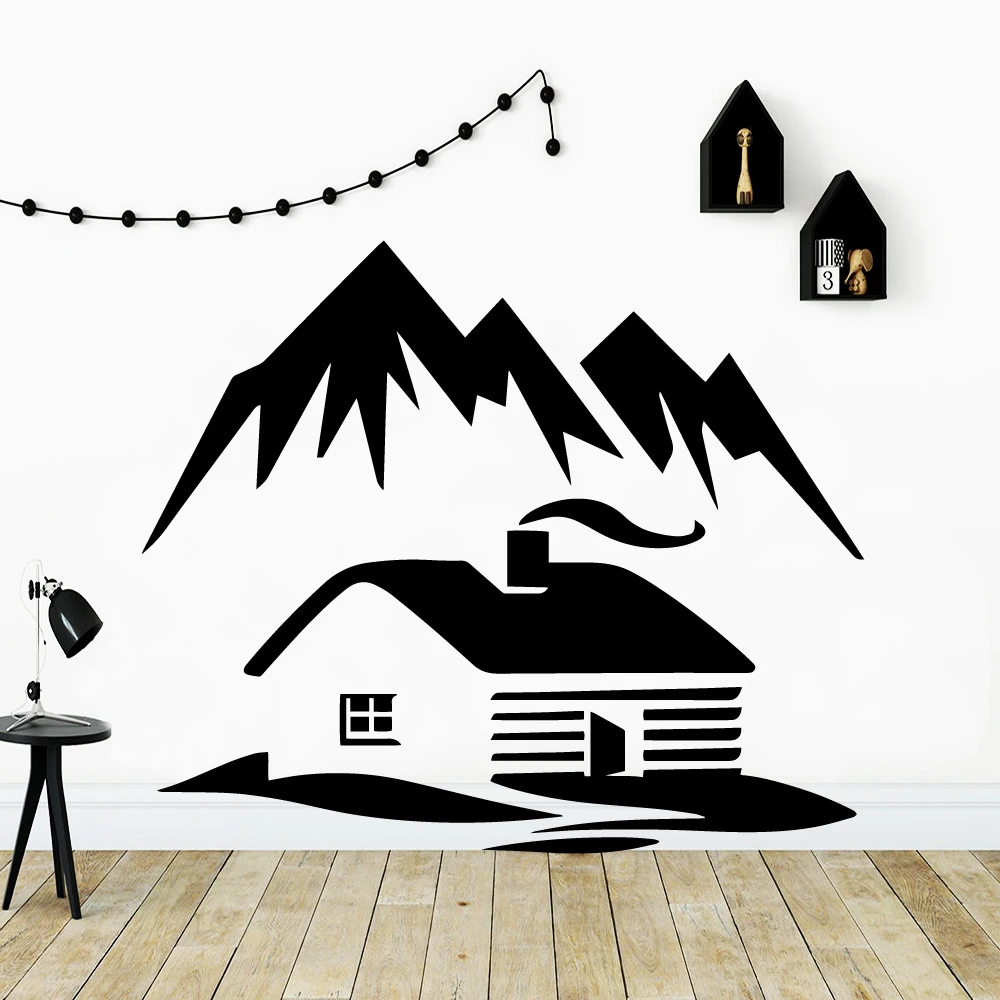 Модные горы и дом ПВХ Наклейки на стены домашний декор для гостиной компании