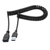 black 1 5m usb3 0 male to female spring retractable extension line data transfer cable for mouse keyboard