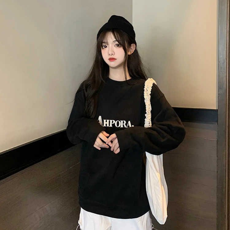 

XZ2095 new loose wild ins super fire student Simple and casual Sweatshirts