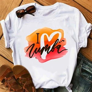 Cool Zumba Dance Lover Hip Hop T Shirts Women Harajuk Graphic Print T-Shirt Femme Summer Tops Fitness Short Sleeved T-Shirt Girl