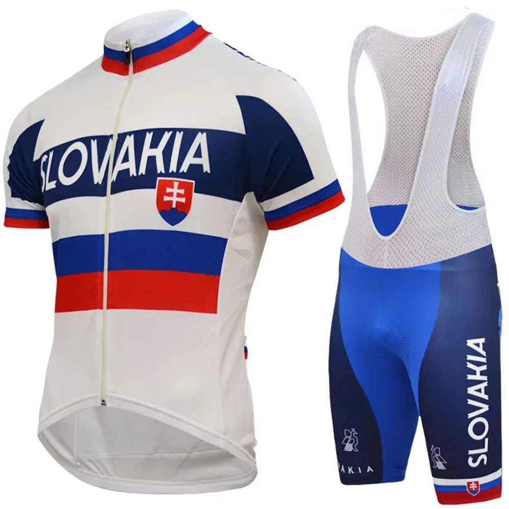 

Slovakia Cycling Jersey Set Slovakian National Team Cycling Clothing Men Road Bike Shirt Suit Bicycle Shorts MTB Sport Bike Wear