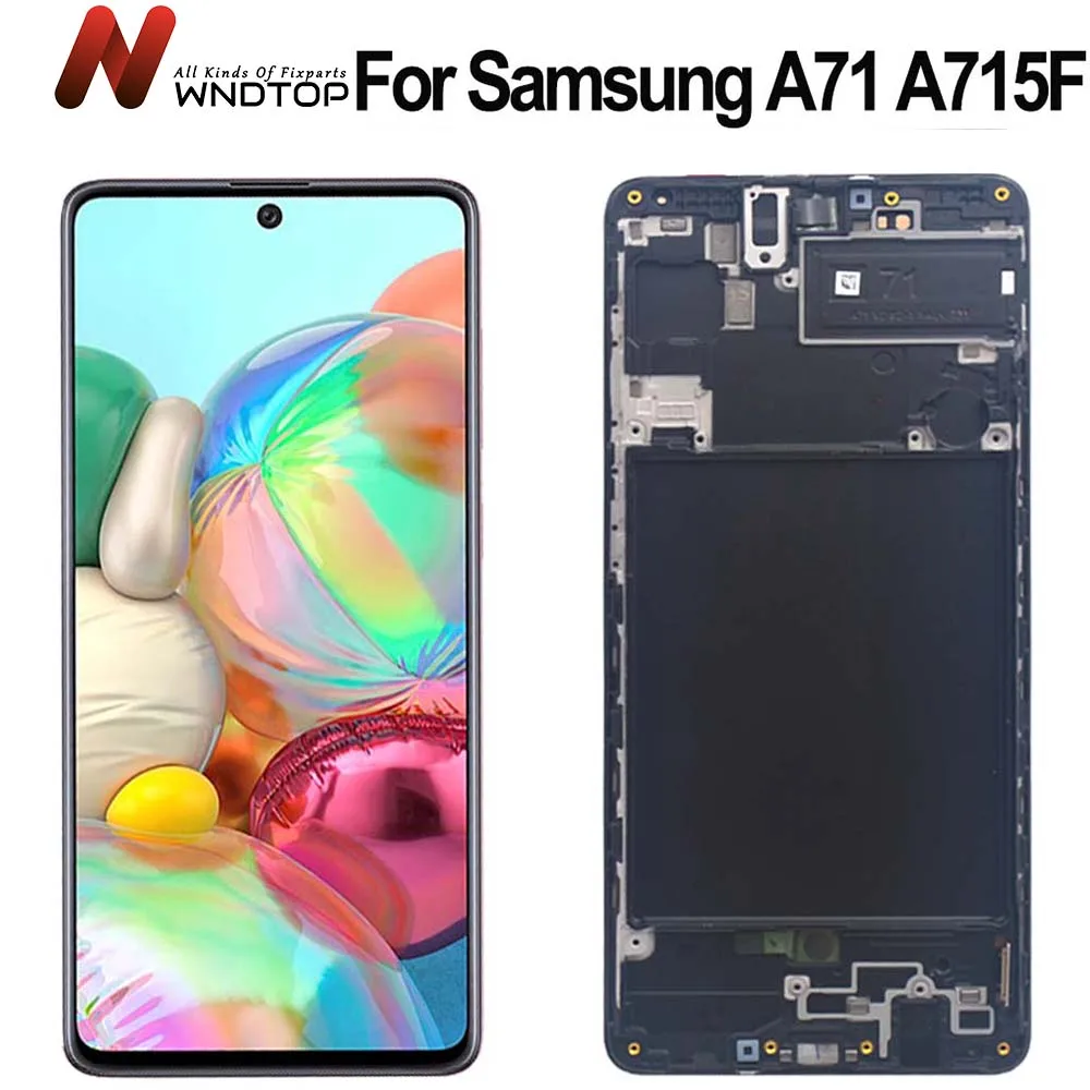 

Super AMOLED для Samsung galaxy A71 A715 ЖК-дисплей сенсорный экран дигитайзер в сборе с рамкой a715f экран Запасные части