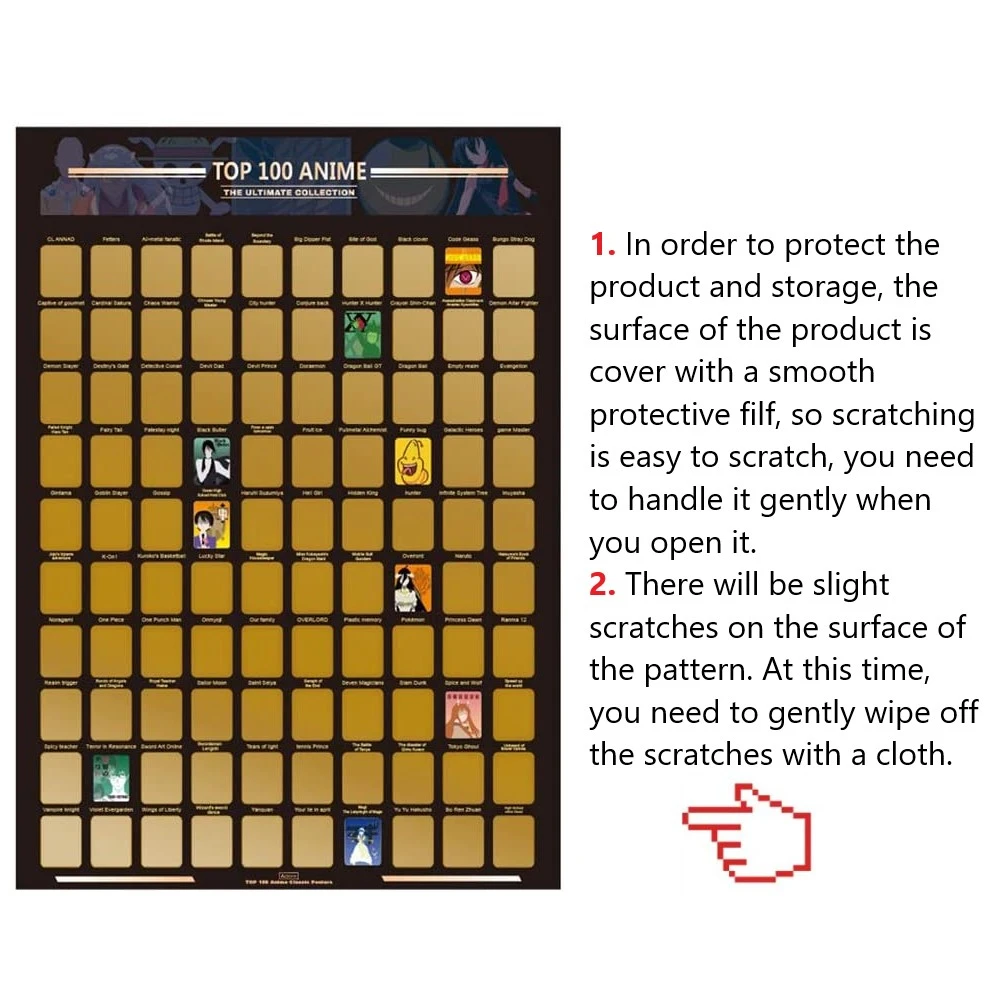 Топ 100 аниме постер с царапинами фотообои драгоценные фильмы для лучших фильмов