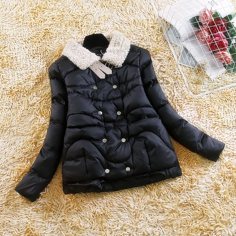 Зимнее пальто женская пуховая хлопковая куртка короткая парка пузырьковое