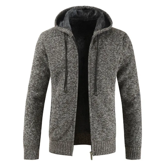 Мужской Повседневный шерстяной свитер кардиган Мужская зимняя теплая флисовая