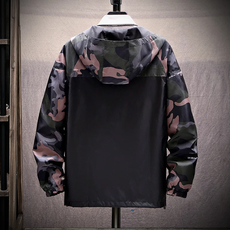 Мужская весенняя куртка осенняя Повседневная камуфляжная с капюшоном в стиле
