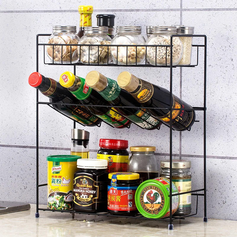 

Iron Kitchen Storage Rack Cosmetic Makeup Basket Metal Spice Seasoning Holder Bathroom Shelf Desktop Hollow Dish Organizer