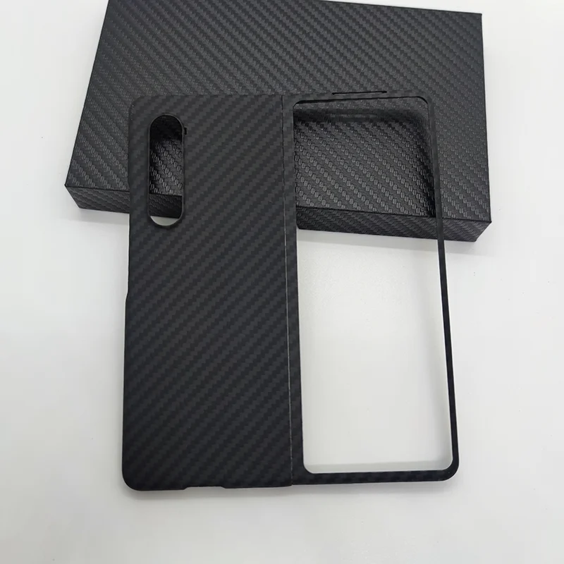 Funda de fibra de carbono para tel&eacute;fono Samsung Galaxy Z, carcasa de fibra de carbono Real ultrafina para Z Fold 3, funda de tel&eacute;fono de aramida-0