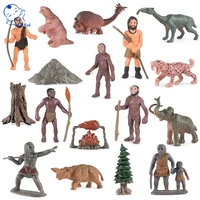 17pcs prehistoric savage life action figures primitive human evolution people model figurine early education cute kid toy gifts