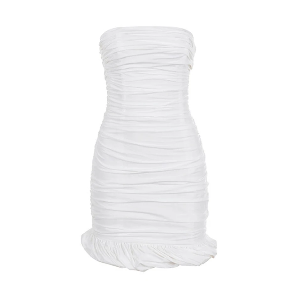 Женское Сетчатое мини платье без бретелек рукавов с открытой спиной драпировкой