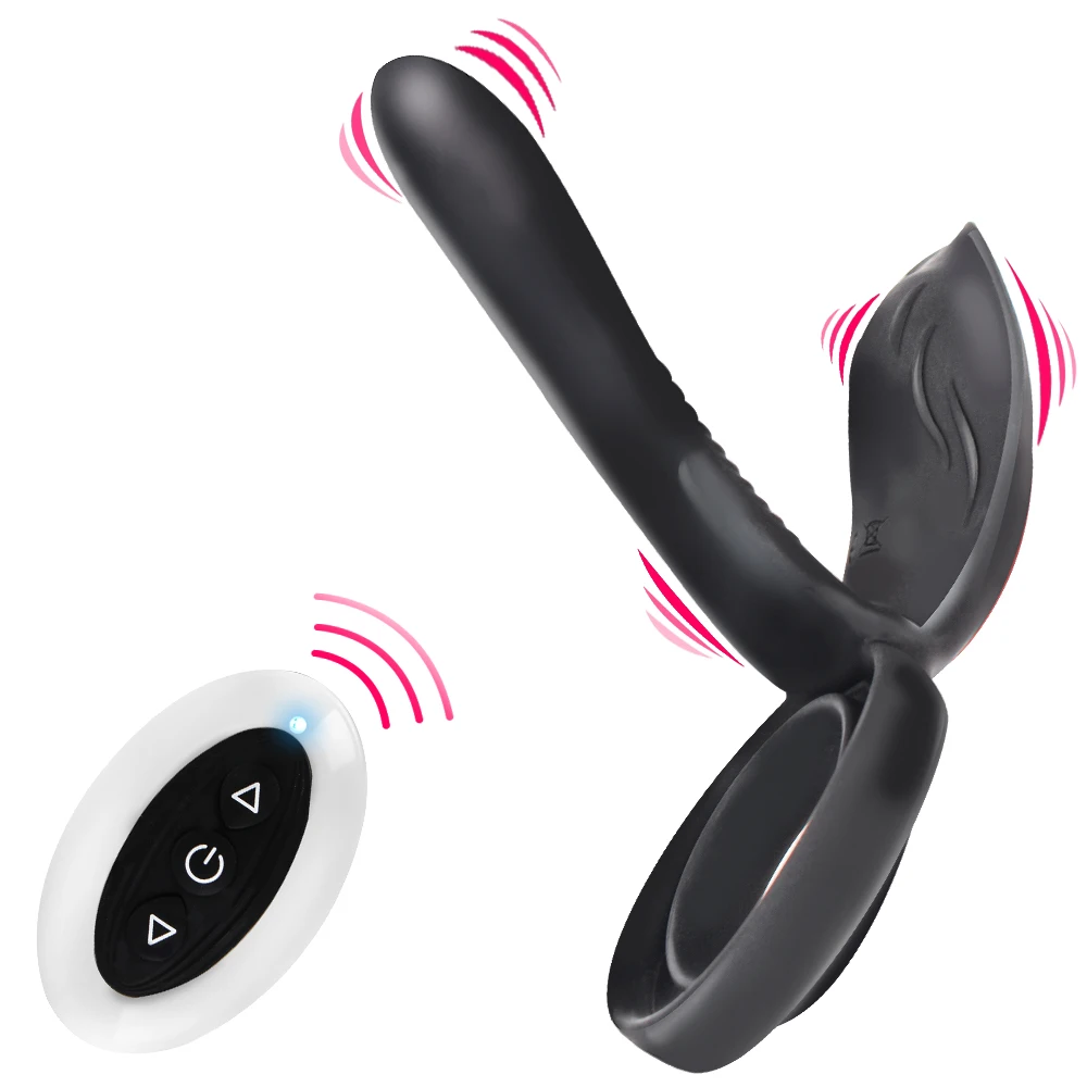 

10 Frequency Clitoris Stimulator Prostate Vagina Massage Vibrator Long Lasting Erection Dual Cock Ring Vibrating Nipples