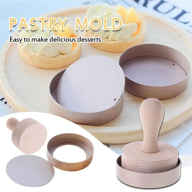 

2Pcs Creative DIY Baking Tool Set Non-Stick Removable Wood Pressure Bar Cake Pan Making Pastry Tool Kitchen Bakeware Accessories