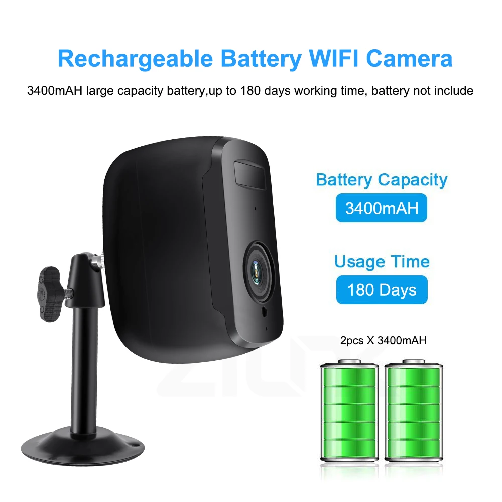 Батарея Wifi камера 1080P наружная перезаряжаемая домашняя охранная ip-камера видеонаблюдения беспроводная двухсторонняя аудио PIR сигнализация