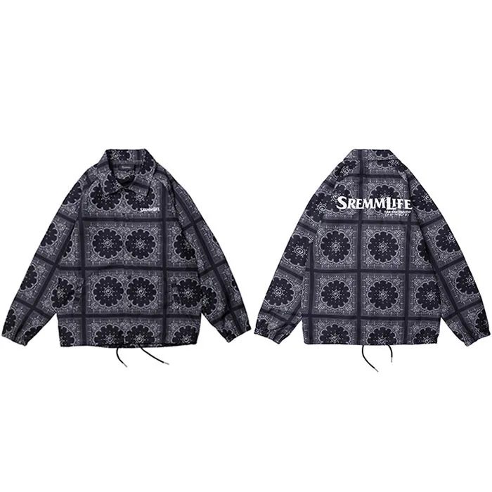 B42F013 Black Мужская куртка в стиле хип-хоп Уличная Винтажная с вышивкой Harajuku ретро ветровка куртка Модные осенние куртки пальто - Цвет: B42F013 Black