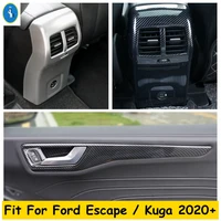 armrest box anti kick panel inner door handles frame strip decoration cover for ford escape kuga 2020 2022 interior refit