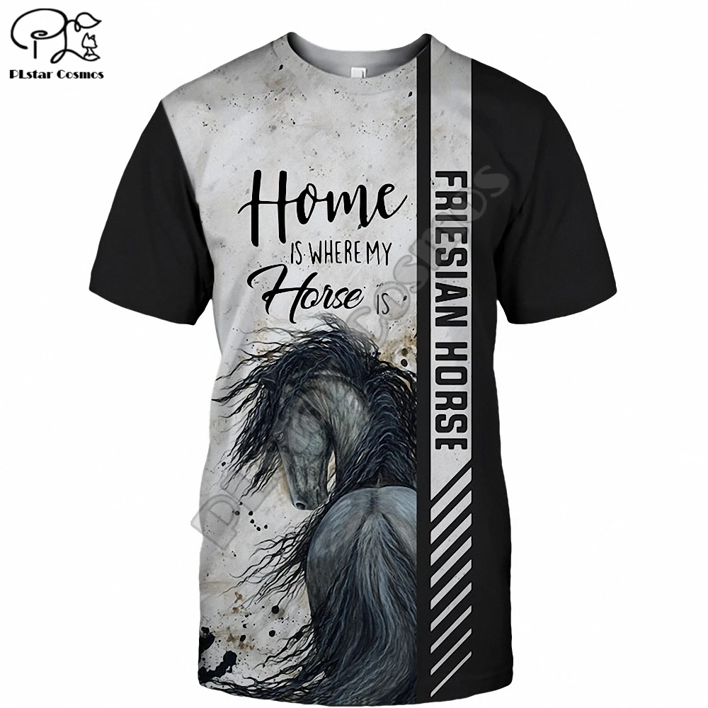 

PLstar Cosmos Beautiful Horse New Fashion Men/Women T-shirt 3d Print Designed Stylish Summer Animal Tshirt Brand Tops Style-2