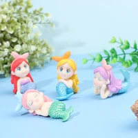 1pc cartoon doll ocean girl mermaid miniature figurine diy material accessories mini fairy garden deocration kids toys