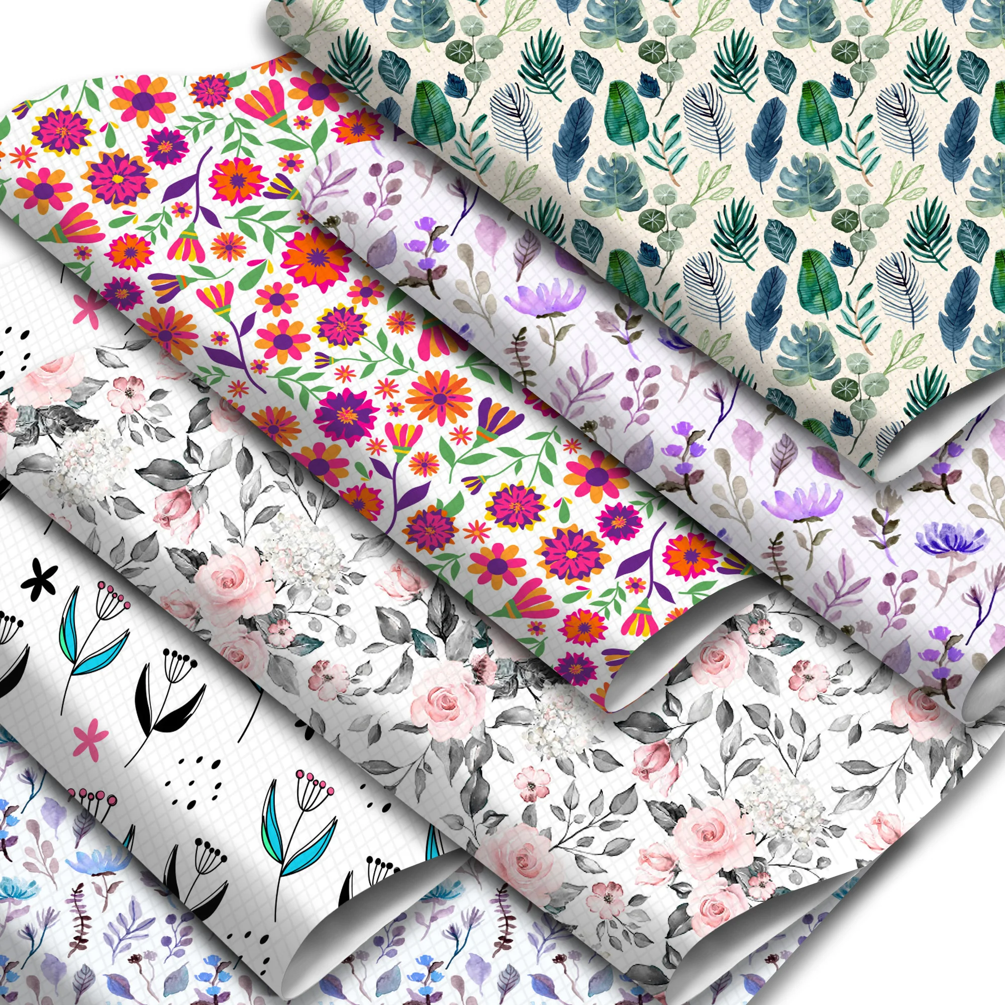 20*33 см цветочный принт Синтетическая кожа гладкая искусственная листы сделай сам