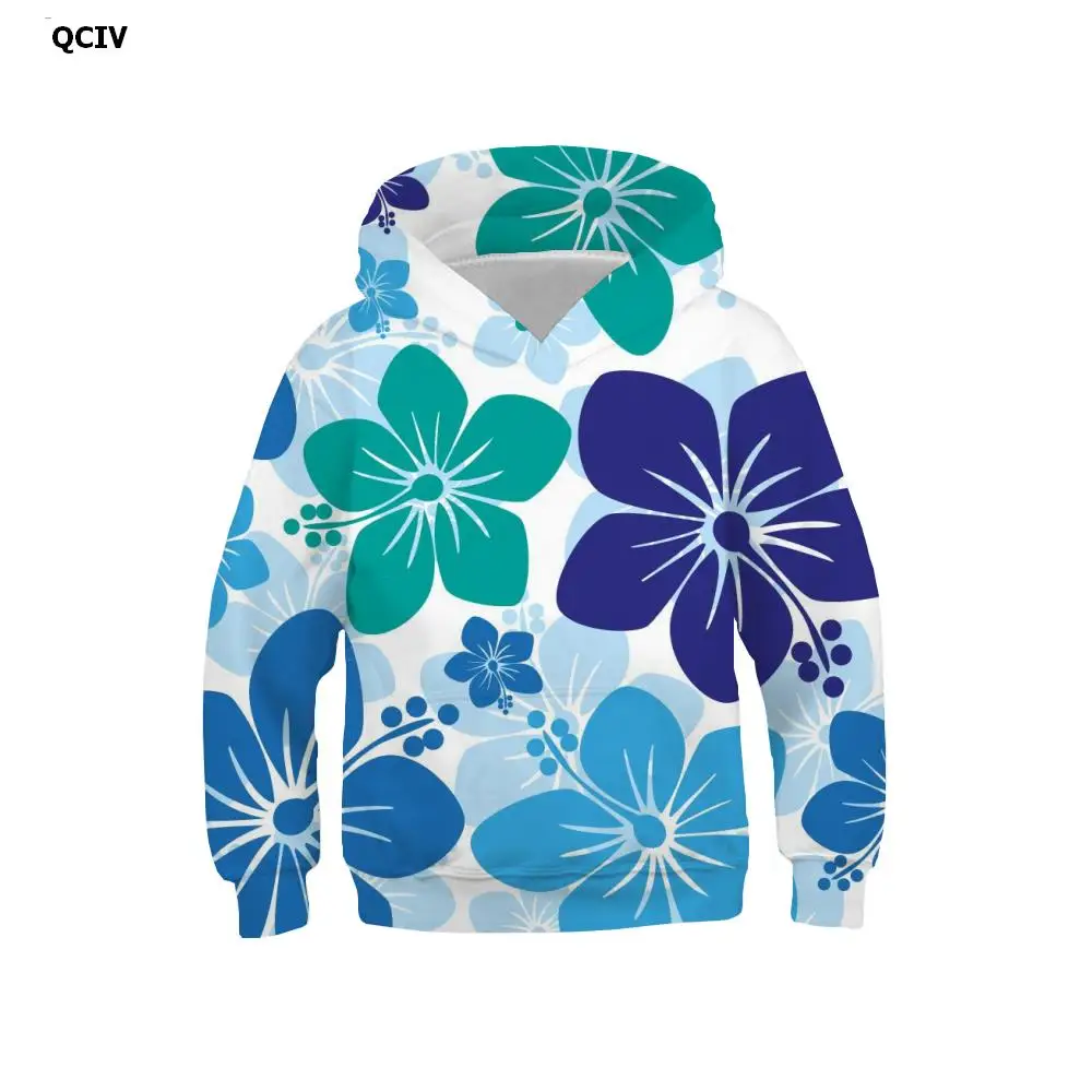 

3d толстовки QCIV, худи с цветочным принтом, детская красочная толстовка с капюшоном, повседневная художественная толстовка с капюшоном в стил...