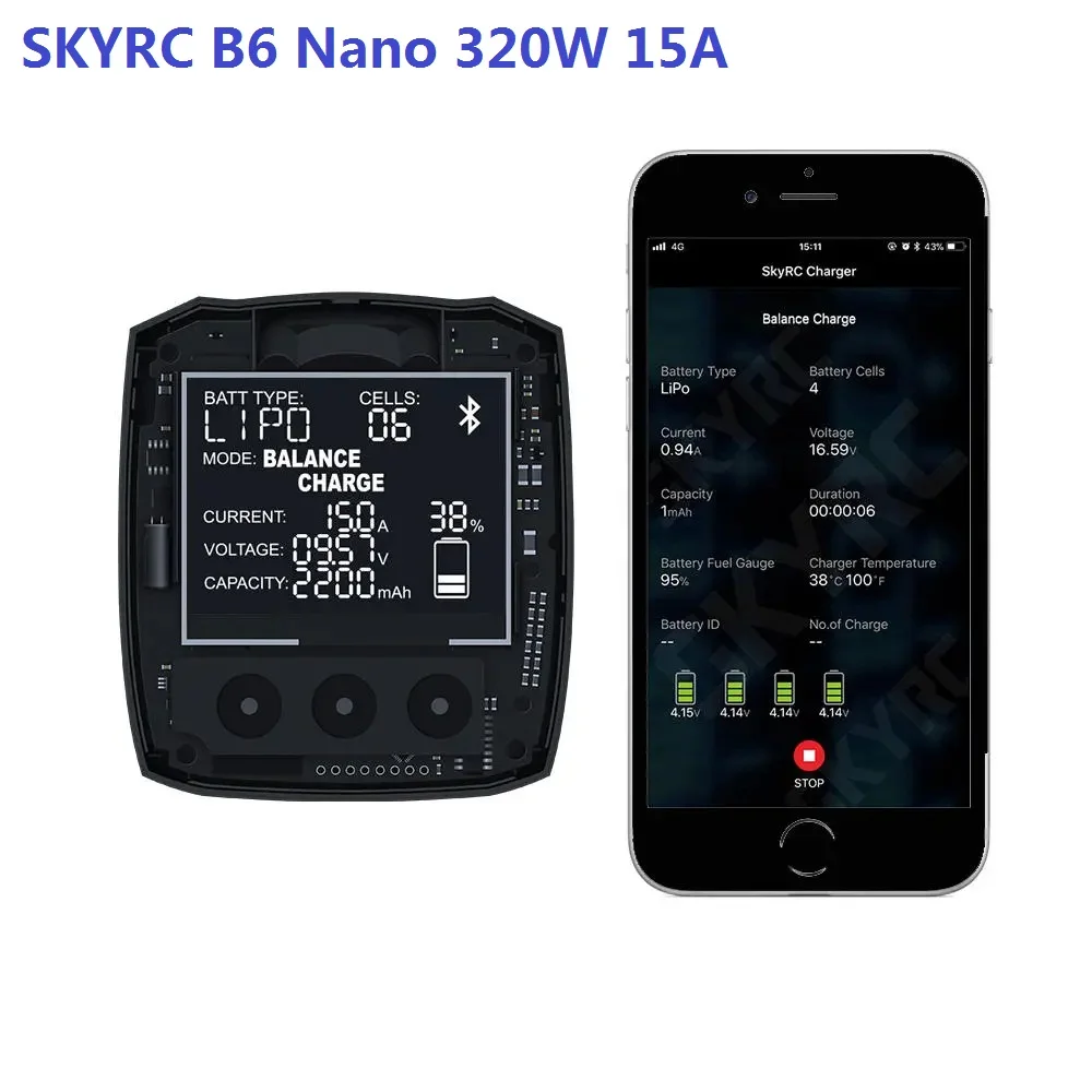 SKYRC B6 Nano 320W 15ADC 12V 460W 38A Питание с XT60U F штекер постоянного тока Смарт Батарея