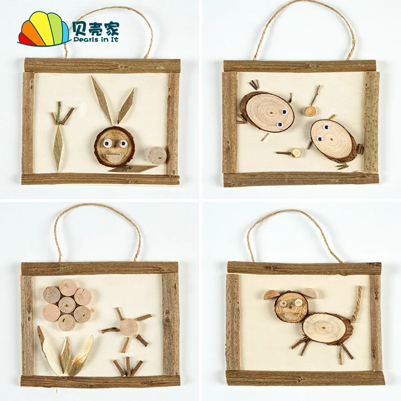 Развивающий детский сад сделай сам натуральные деревянные животные птицы кролик