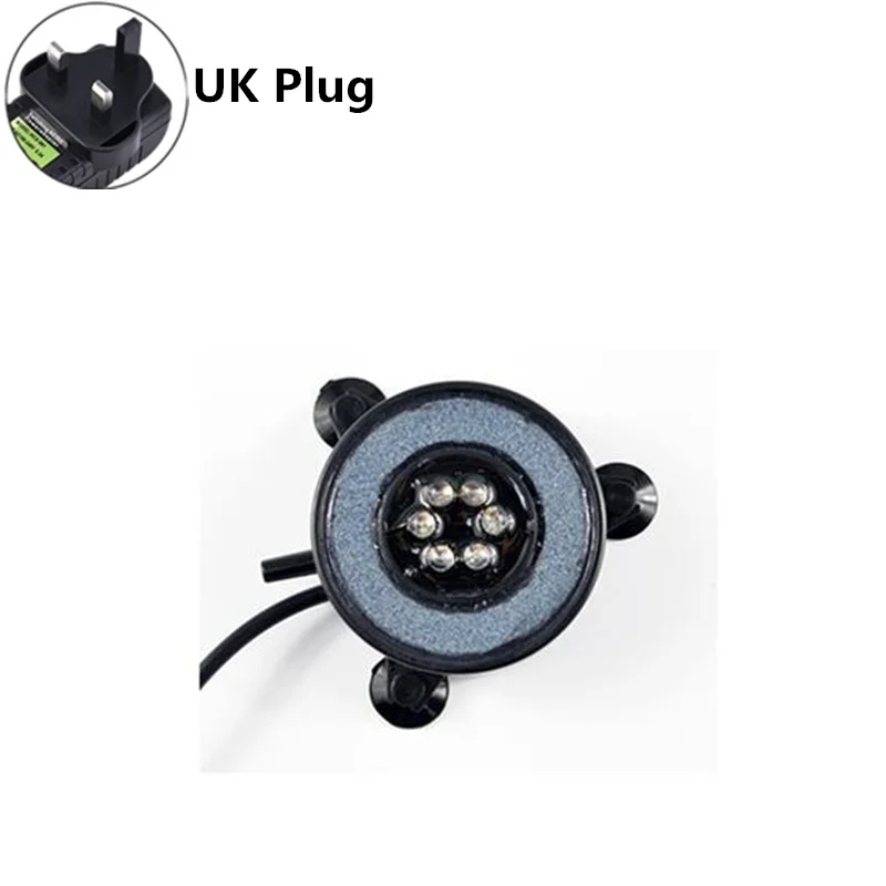 UK Plug 1 Вт водонепроницаемый красочный погружной светильник для аквариума воздушный насос для аквариума пузырьковый камень лампа для украшения аквариума для черепах - Цвет: UK Plug