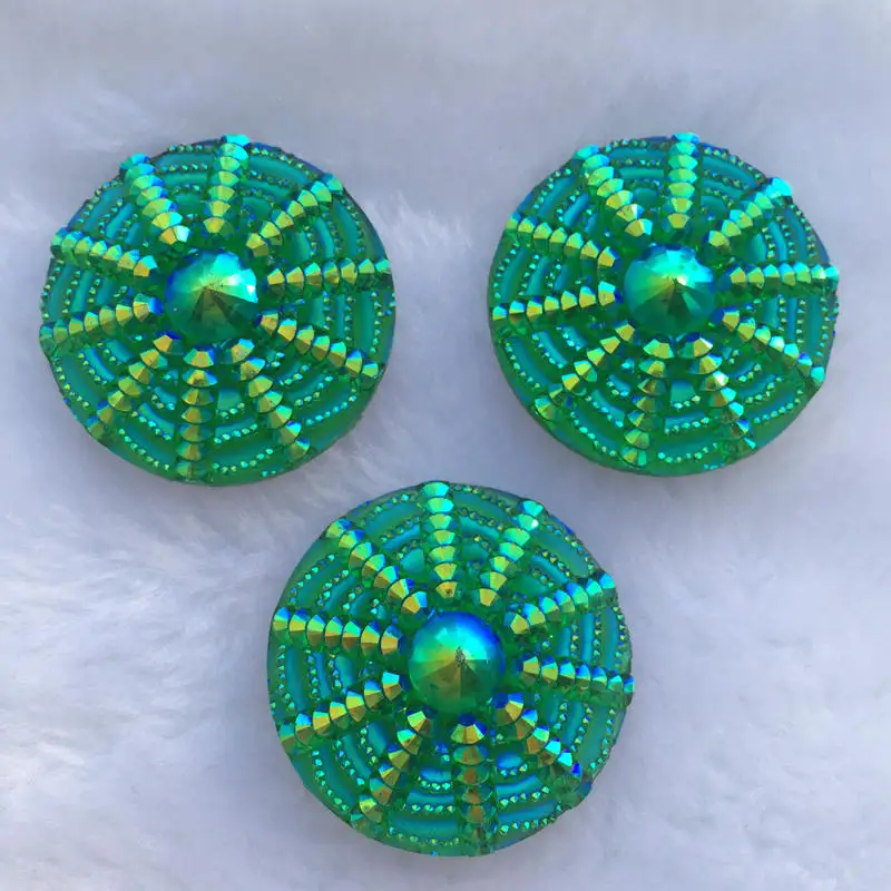 30 мм Стразы круглые палки на камнях с плоской задней частью Швейные бусины для