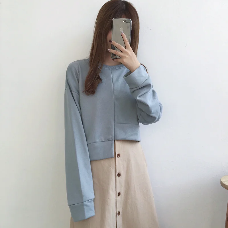 

SHZQ Fashion Autumn Winter Women's o Neck Long Sleeve Irregular Length Oversized Sweater Pull Femme Tops Pullover Sweaters