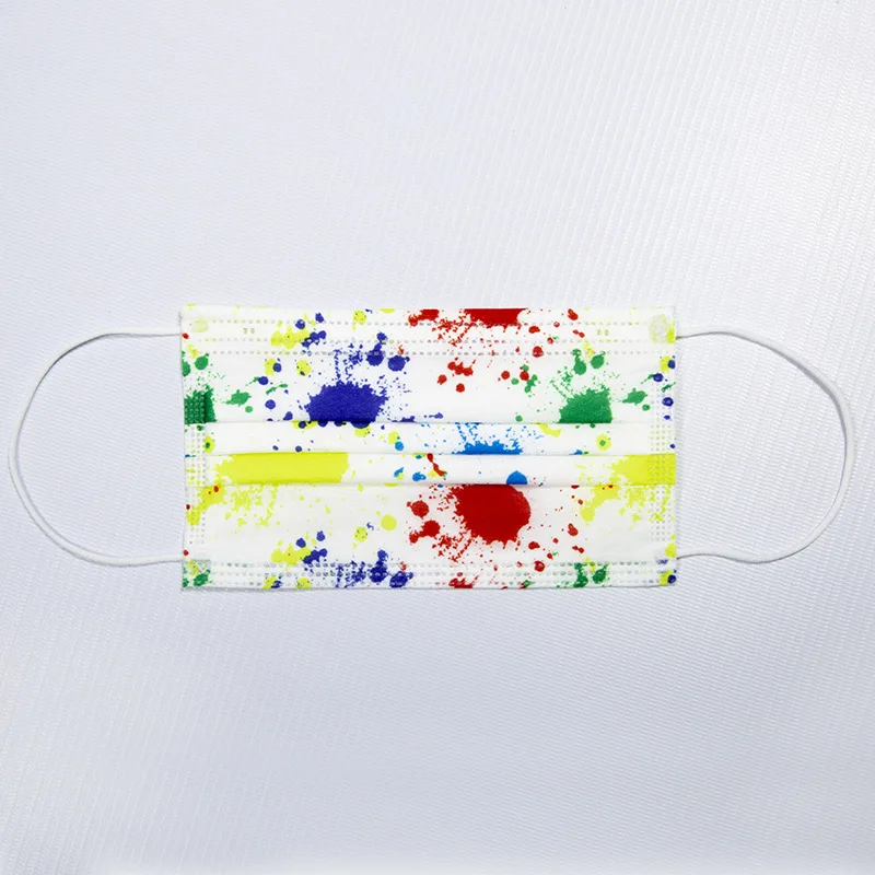 

25/50Pcs Tie-dye Adult Print Disposable Anti Dust Masks 3-layer Spunlace Non-woven Breathable Ear Hook Masks For Women Fashion