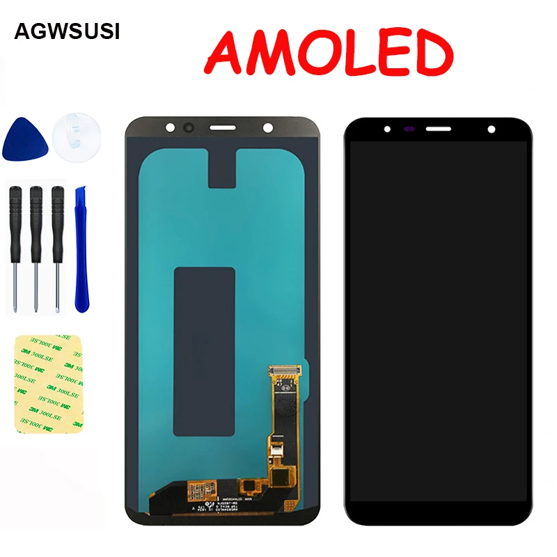 ЖК-дисплей AMOLED для Samsung Galaxy A6 Plus 2018 A605 A605F A605FN экран модуль сенсорный дигитайзер