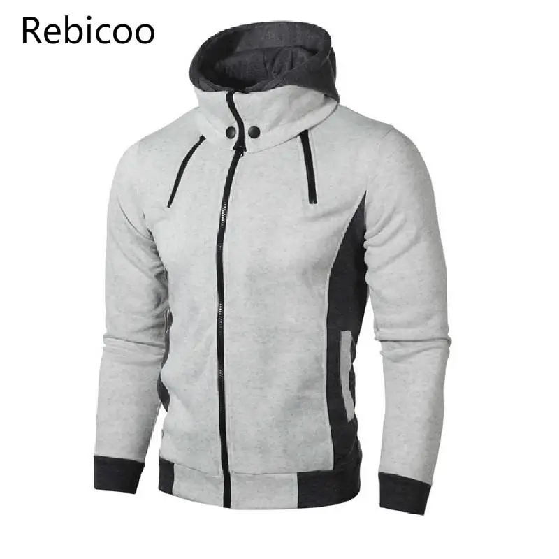 Мужские толстовки из хлопка модные мужские повседневные одноцветные теплые на